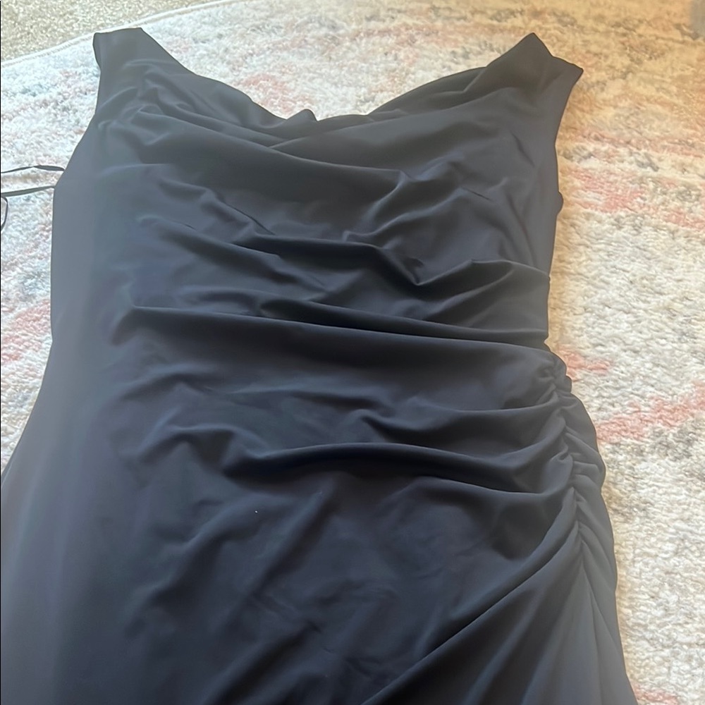 Sam Edelman Black Ruched Asymmetrical Cocktail Dress - Picture 3 of 3